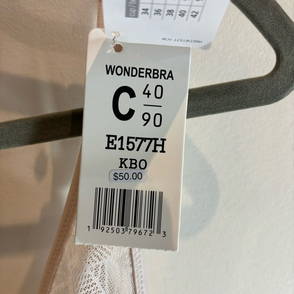 WONDERBRA Sz 40C Bra Perfect Curve Natural Lift Underwire Padded Lace NEW - Picture 3 of 10